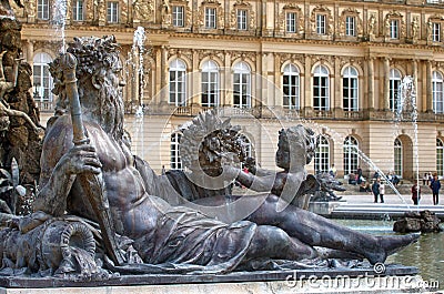 Baroque fountain Editorial Stock Photo
