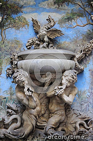 Baroque fountain Stock Photo