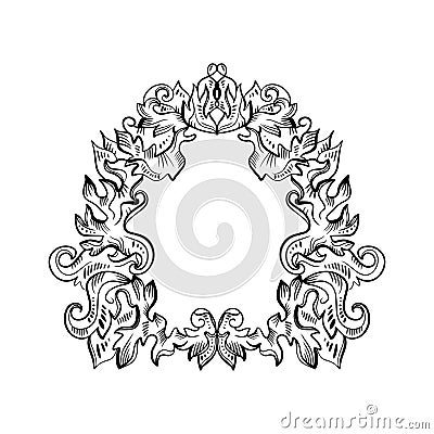 Baroque frame decorative detailed rich luxury ornament Stock Photo