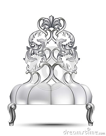 Baroque luxury chair. Rich Imperial style Furniture with intricate ornament. Vector realistic 3D designs Vector Illustration