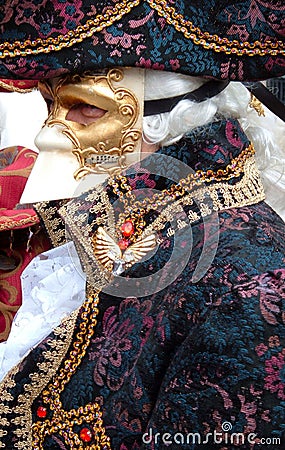 A baroque mask in Venice Stock Photo