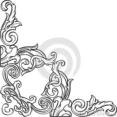 Baroque nice corner Vector Illustration