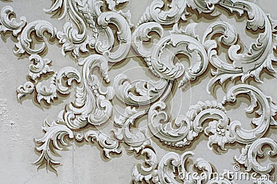 Baroque ornament detail decoration wall Stock Photo