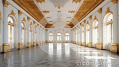 Baroque palace ballroom. Gold with white Editorial Stock Photo