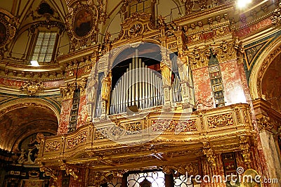 Baroque pipes organ Stock Photo