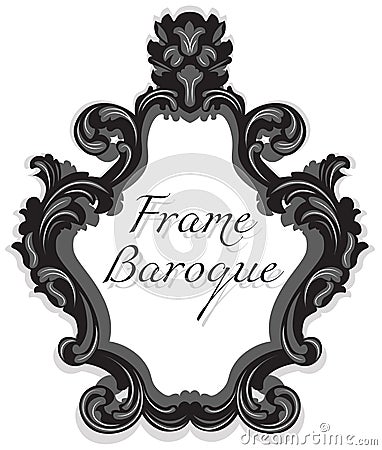 Baroque Rococo Mirror frame set Vector Illustration