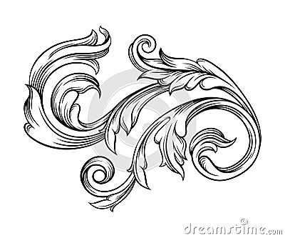 Baroque Scroll as Element of Ornament and Graphic Design with Spiral and Circular Motif Vector Illustration Vector Illustration