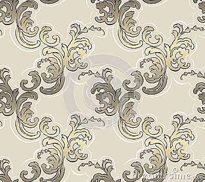 Baroque seamless pattern. Vector Illustration