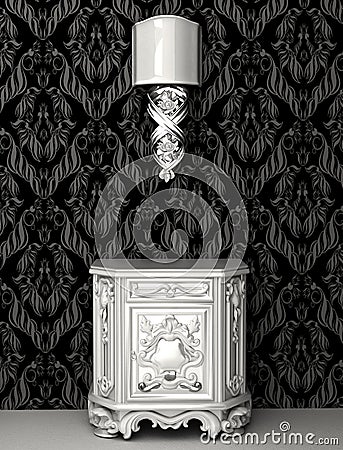 Baroque style in royal interior Stock Photo