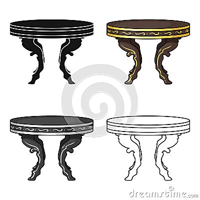 Baroque table icon in cartoon style isolated on white background. Furniture and home interior symbol stock vector Vector Illustration