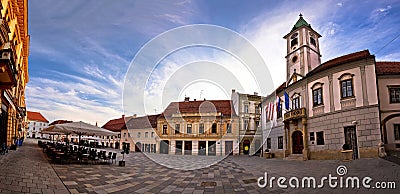 Baroque town of Varazdin main square panorama Stock Photo