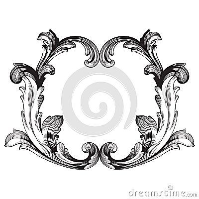 Baroque of vintage elements for design. Vector Illustration