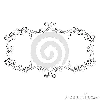 Baroque of vintage elements for design. Vector Illustration