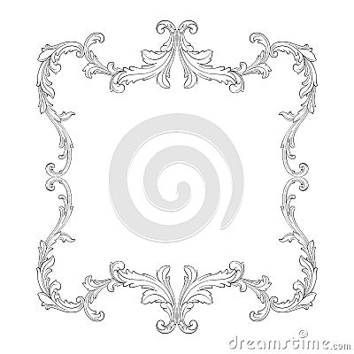 Baroque of vintage elements for design. Vector Illustration