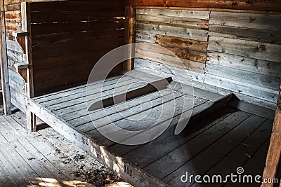 In a barrack for prisoners in camp GULAG Editorial Stock Photo