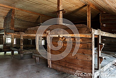 In a barrack for prisoners in camp GULAG Editorial Stock Photo