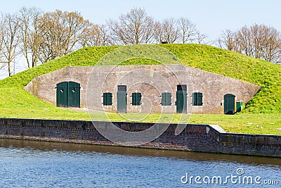 Barrack in rampart of Naarden, Netherlands Stock Photo