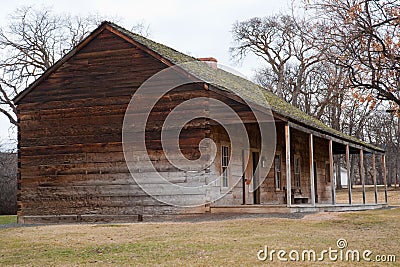 Barracks at historic Fort Simcoe Stock Photo