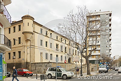 Barracks house of Guardia Civil in Plasencia, a village of Caceres province, Extremadura, Spain Editorial Stock Photo