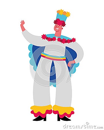 barranquilla carnival rey momo Vector Illustration