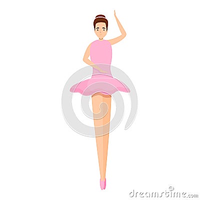 Barre ballerina icon, cartoon style Vector Illustration