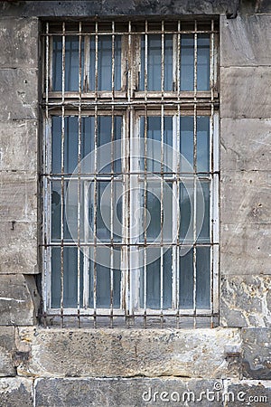 Barred Window Stock Photo