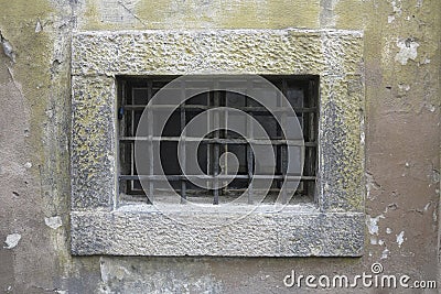 Barred window Stock Photo