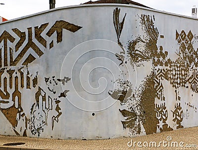 Vhils, Barreiro, March 2018 Editorial Stock Photo