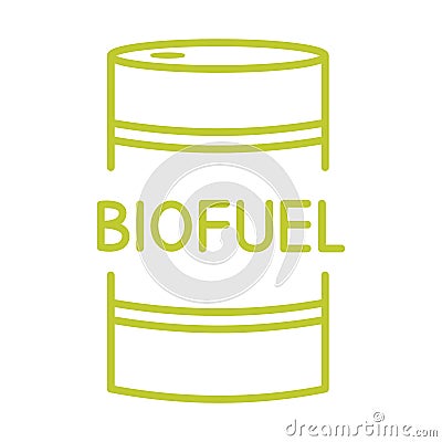 Barrel with biofuels. Biomass energy concept. Barrel with eco friendly fuel. Alternative sustainable resources. Renewable energy Vector Illustration