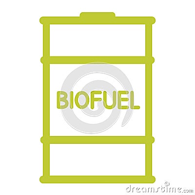 Barrel with biofuels. Biomass energy concept. Barrel with eco friendly fuel. Alternative sustainable resources. Renewable energy Vector Illustration
