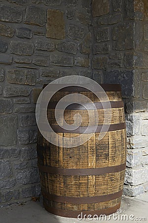 Barrel for distilling whiskey Stock Photo