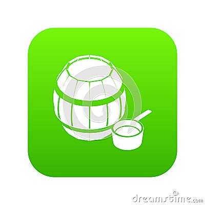 Barrel honey icon green vector Vector Illustration