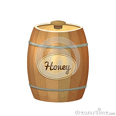 Barrel of honey illustration Vector Illustration