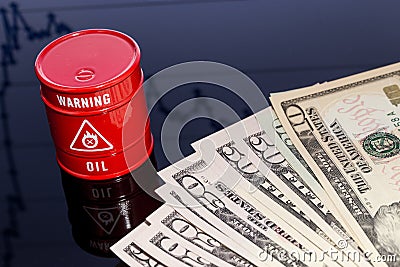 Barrel of oil on black background Stock Photo