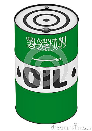 A barrel of oil from Saudi Arabia Cartoon Illustration