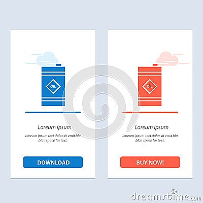 Barrel, Oil, Oil Barrel, Toxic Blue and Red Download and Buy Now web Widget Card Template Vector Illustration