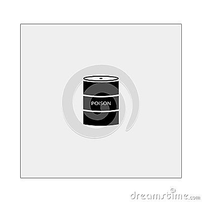 Barrel with poison icon. Gray background. Vector illustration. Vector Illustration
