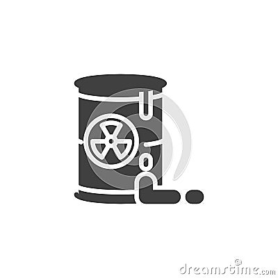 Barrel radioactive leak vector icon Vector Illustration