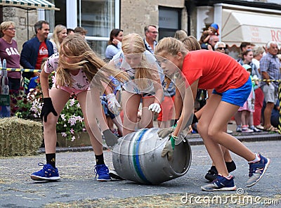 Barrel rolling race Editorial Stock Photo