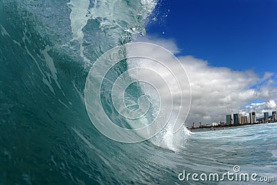 Barreling wave Stock Photo