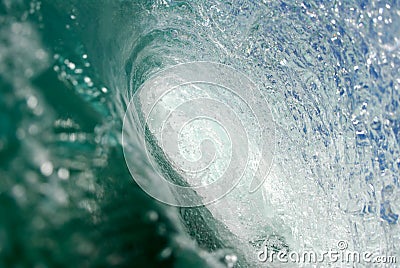 Barreling wave in Hawaii Stock Photo