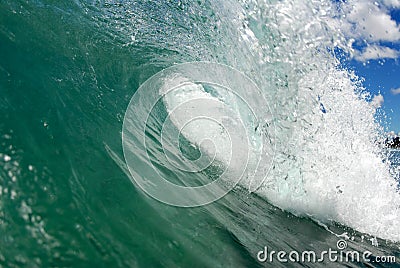 Barreling wave in Hawaii Stock Photo