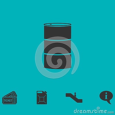 Barrels of oil icon flat Vector Illustration