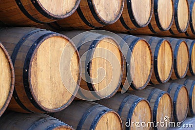 Barrels of wine Stock Photo