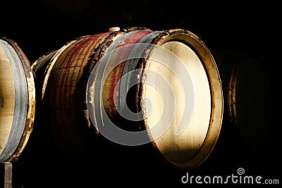 Barrels for wine aging Stock Photo