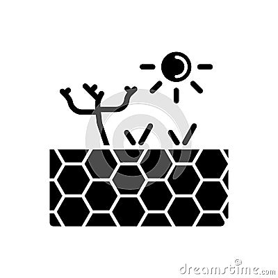 Barren land black glyph icon Vector Illustration