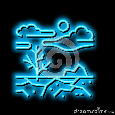 barren land neon glow icon illustration Vector Illustration