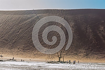 Barren landscape near Deadvlei and sossusvlei Stock Photo