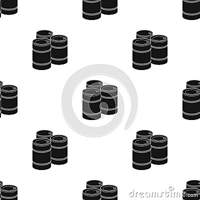 Barricade of empty barrels.Paintball single icon in black style vector symbol stock illustration web. Vector Illustration