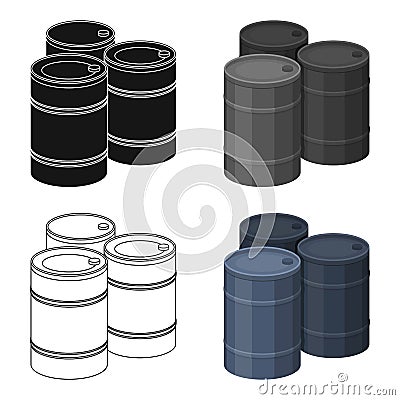 Barricade of empty barrels.Paintball single icon in cartoon style vector symbol stock illustration web. Vector Illustration